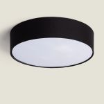 Bright Choice LED Plafondlamp Rond Textiel Zwart | 500mm - Geschikt voor 3x E27 – Max 40W