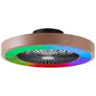 Brilliant Slimline Plafondventilator Kunststof Metaal Beige Zwart 36W 4700lm - 830-865 CCT+RGB | 490mm - Afstandsbediening Dimbaar