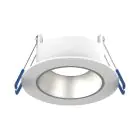 Noxion LED Spot Ares Diep ring Wit - met Binnenring Zilver | Zaagmaat 68mm - incl. GU10 Fitting