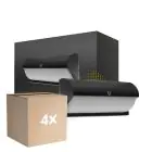 Voordeelpak 4x Bright Choice LED Bulkhead Zwart 12W 1200lm - 840 Koel Wit | IP54 - Lichtsensor 