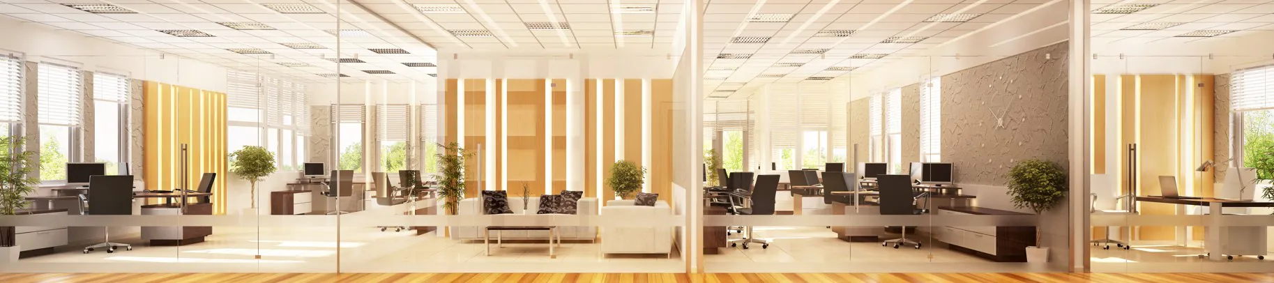 LED verlichting banner kantoorruimte